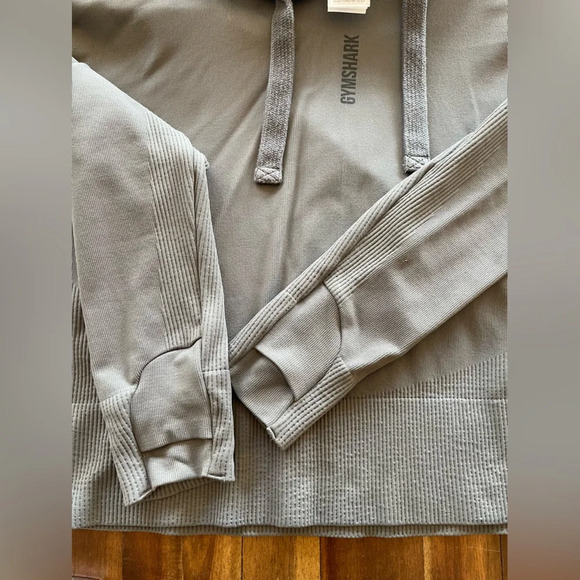 GYMSHARK pause hoodie crop charcoal size small - Picture 5 of 9